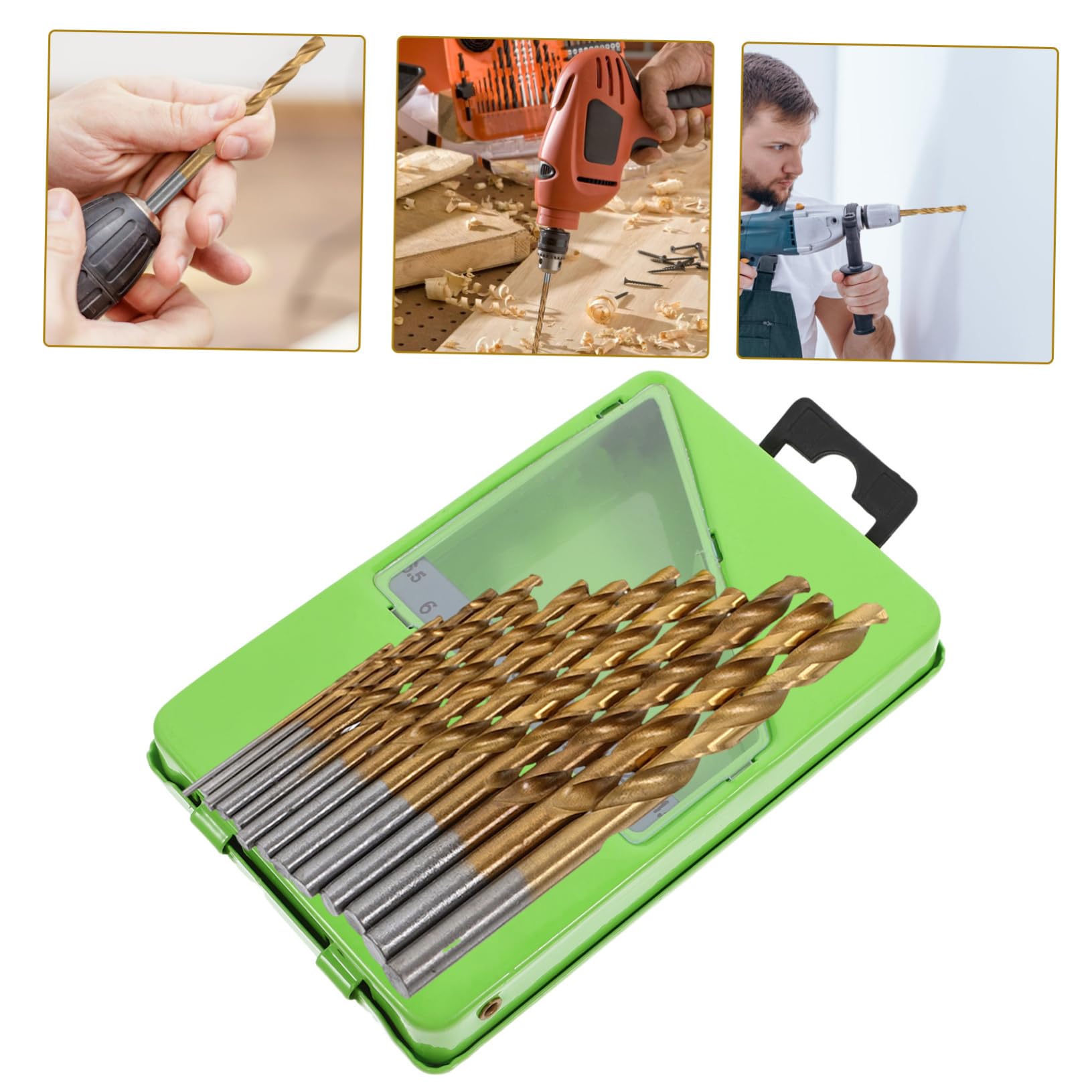 UKCOCO 5juegos Brocas De Alta Para Metal y Acero Compatible Taladros Eléctricos Almacenamiento Caja Para y Taller