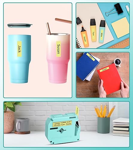 Miniatura 6 de Cinta de etiquetas laminada compatible con Brother PT-M95 PT-90 PT-90, repuesto para cinta Brother P Touch M, 0.47 pulgadas, 13 pies, repuestos para