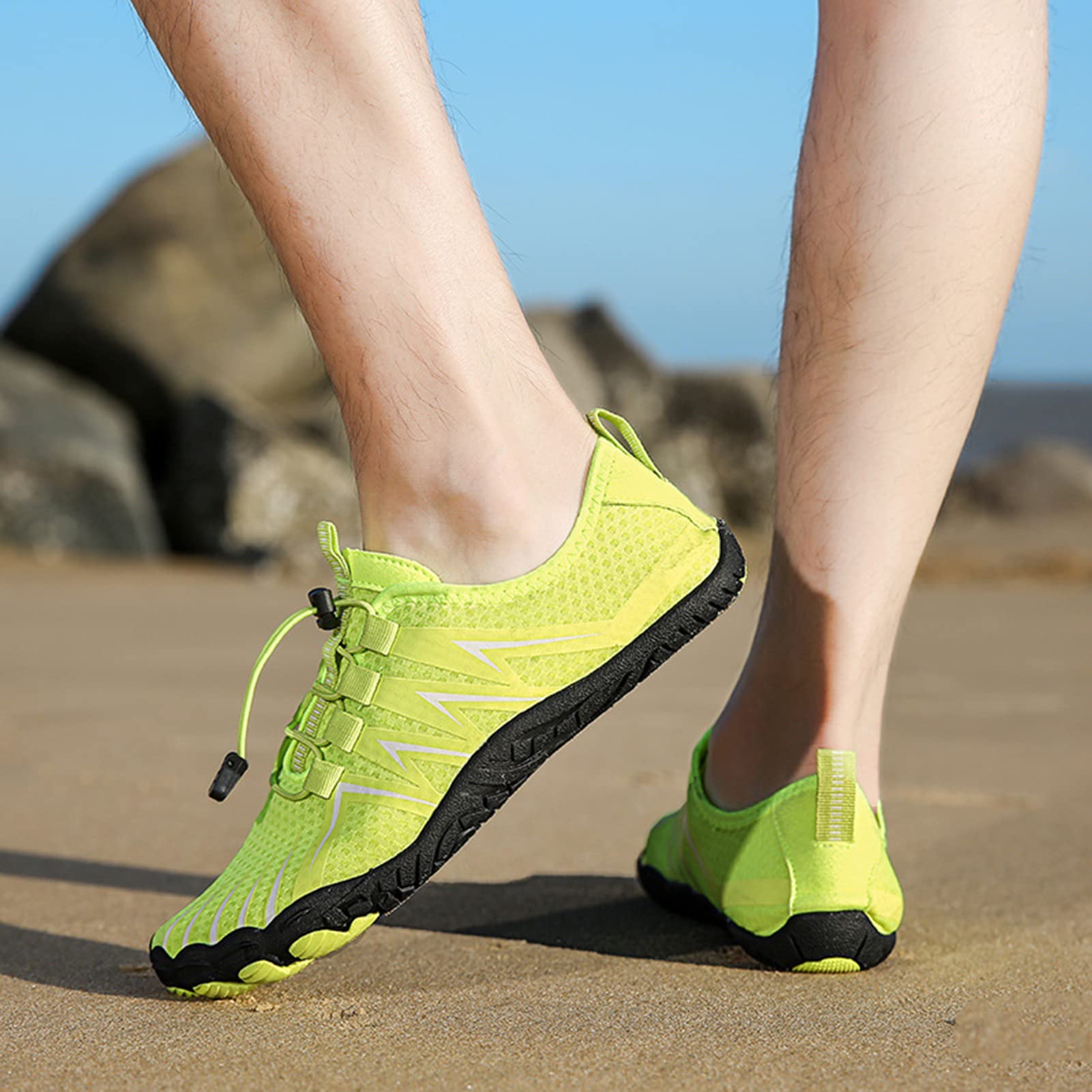 Zapatos Acuáticos Femeninos Zapatos De Baño Masculinos Zapatos De Playa Transpirables Y Ligeros Zapatos Descalzos Zapatos De Surf Deportes Acuáticos Zapatos De Playa Natación(36 EU, Green)
