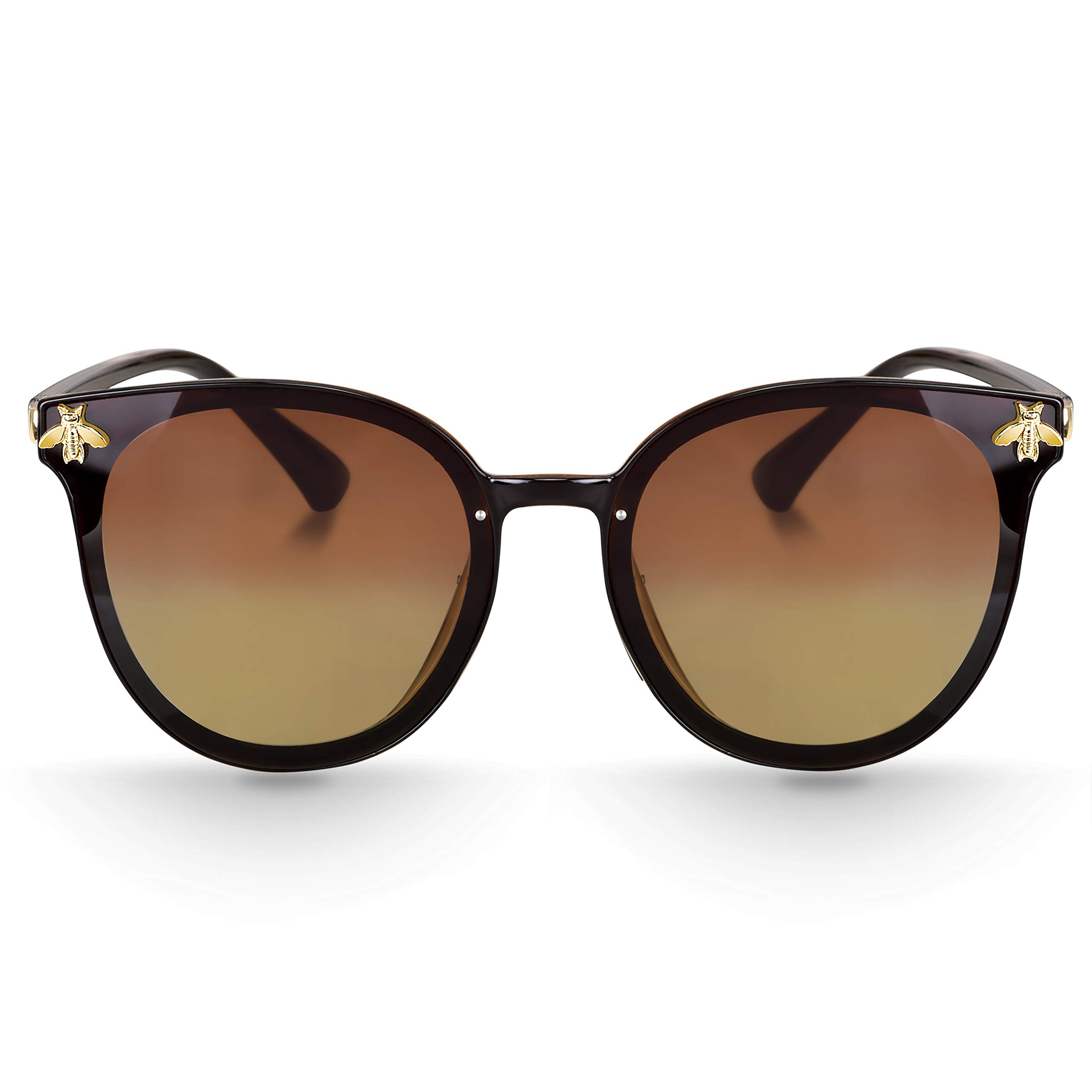 ELEGANTE Honey Bee Oval Sunglasses For Women (Brown)-Pack Of 1 - Uv Protected