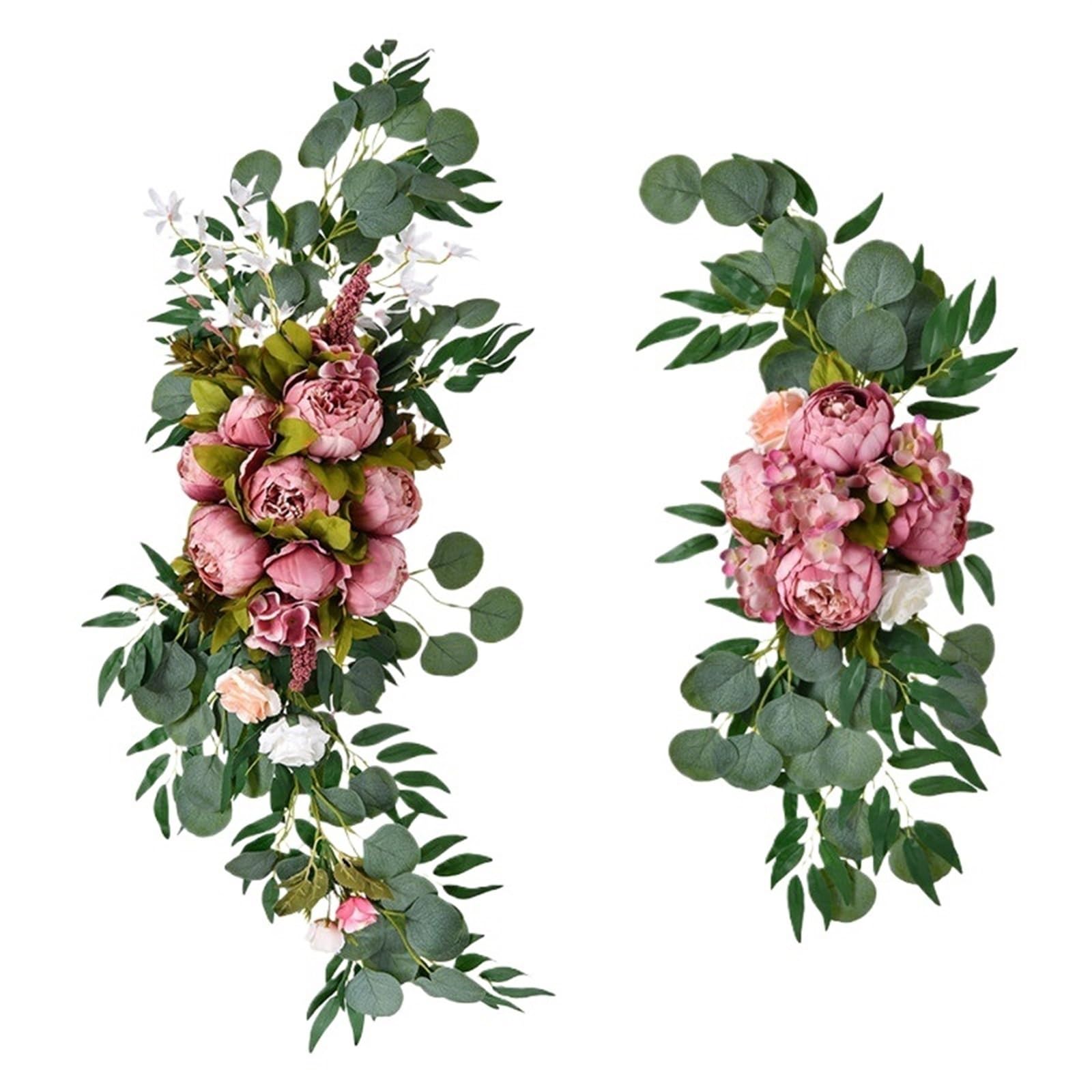 EKalgretrA Flower Arch Artificial Peonies Large Welcome Flowers Door Lintel Flower Decoration Arch Outdoor Wedding Fake(Pink)