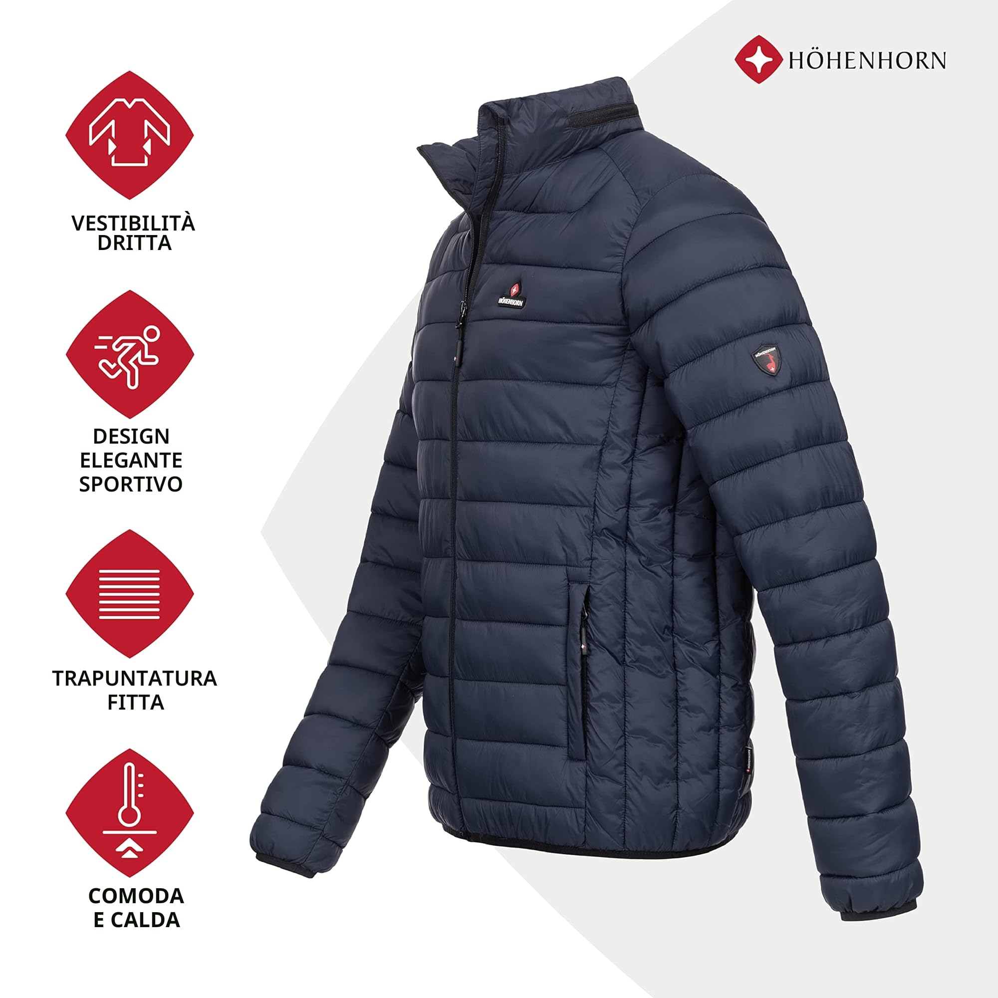 Höhenhorn Balmhorn Giacca trapuntata da uomo con cappuccio, per le mezze stagioni
