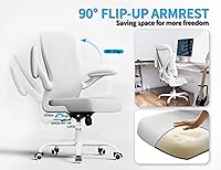 Vista 4 de White Office Chair for Big and Tall People - 400lbs Wide Seat Computer Desk Chair Gaming Ergonomic High Back Cushion Lumbar Support with Comfy Mesh