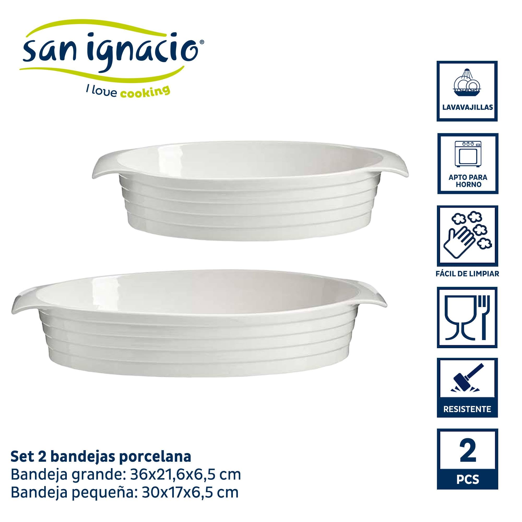 San Ignacio Set 2 bandejas ovaladas asas cerradas colección VESSIA