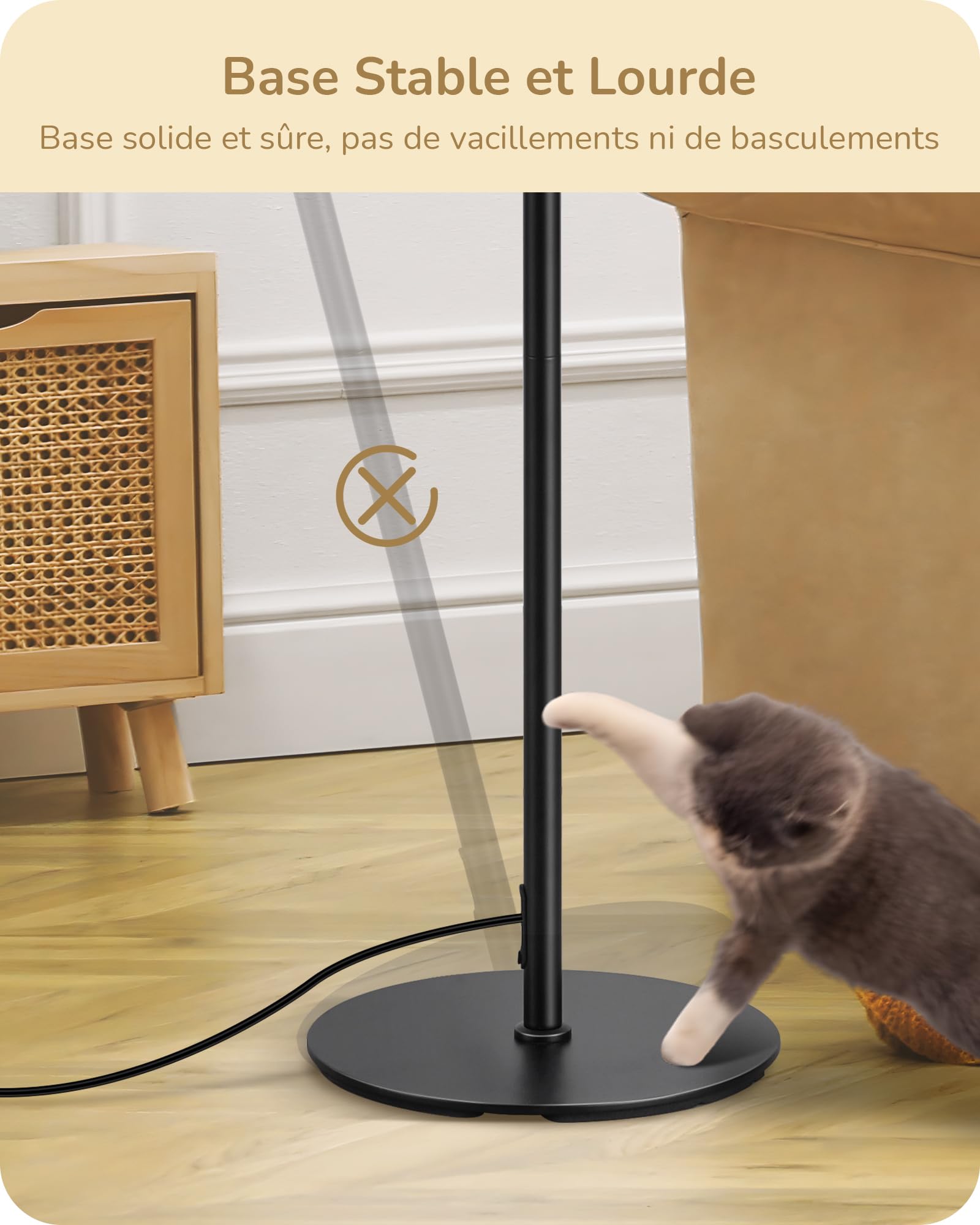 EDISHINE Lampadaire sur Pied Salon avec E27 Ampoule LED de 2700K Lumière Chaude et Abat-jour en Corde Tissée, Interrupteur à Pédale, Lampe sur Pied Moderne pour Salon, Chambre, Bureau, 165 cm