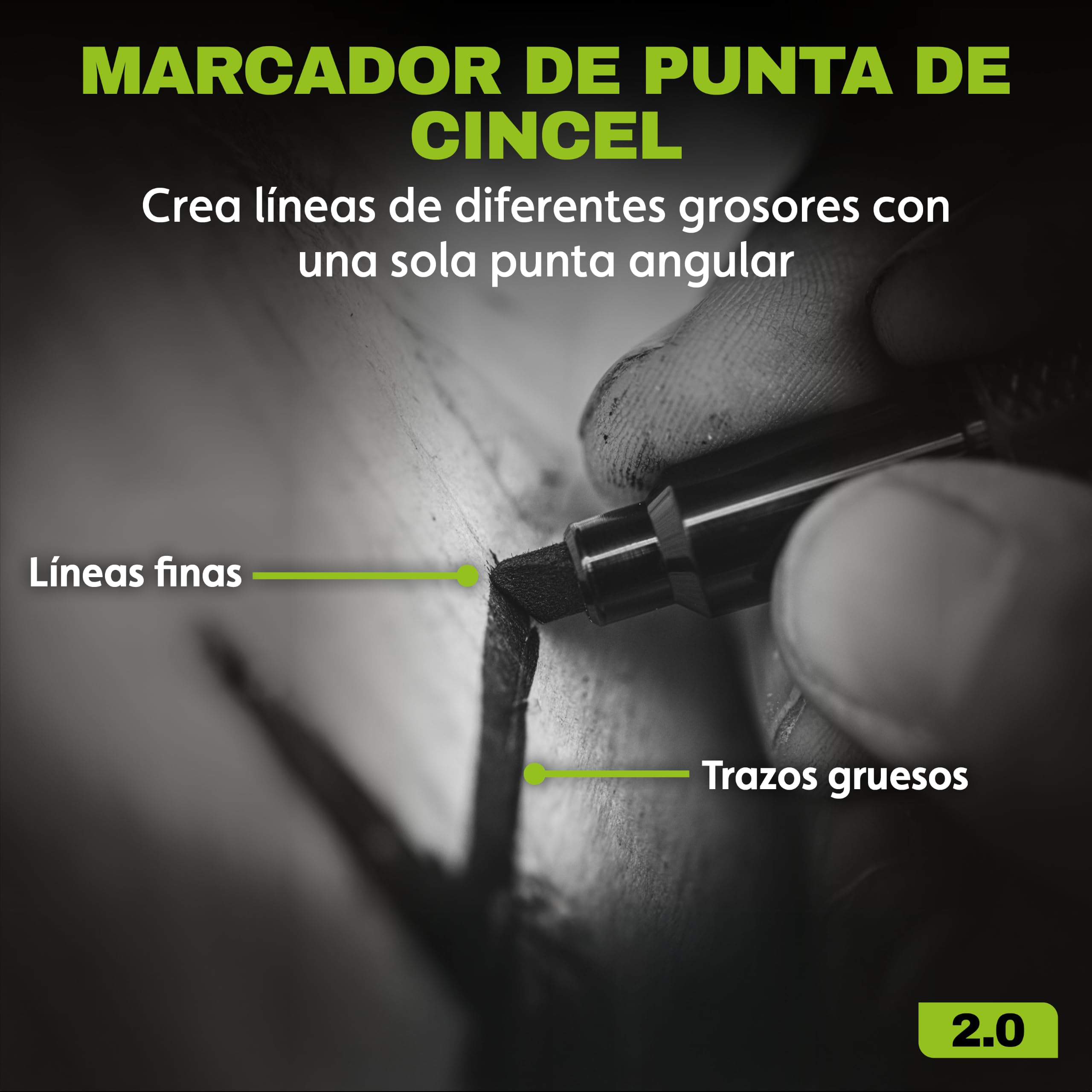 Tracer 2.0 Marcador permanente con punta de cincel, 36 piezas, negro