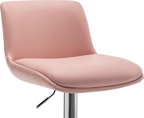 Miniatura 10 de MINCETA Taburetes de bar, moderno taburete giratorio tapizado con respaldo para barra y altura de mostrador, altura ajustable de 24 a 34 pulgadas,