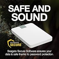 Vista 8 de Seagate Ultra Touch HDD - Disco duro externo de 2 TB, 0.276 in, blanco nube, material reciclado posconsumo, Dropbox de 6 meses y Mylio, servicios