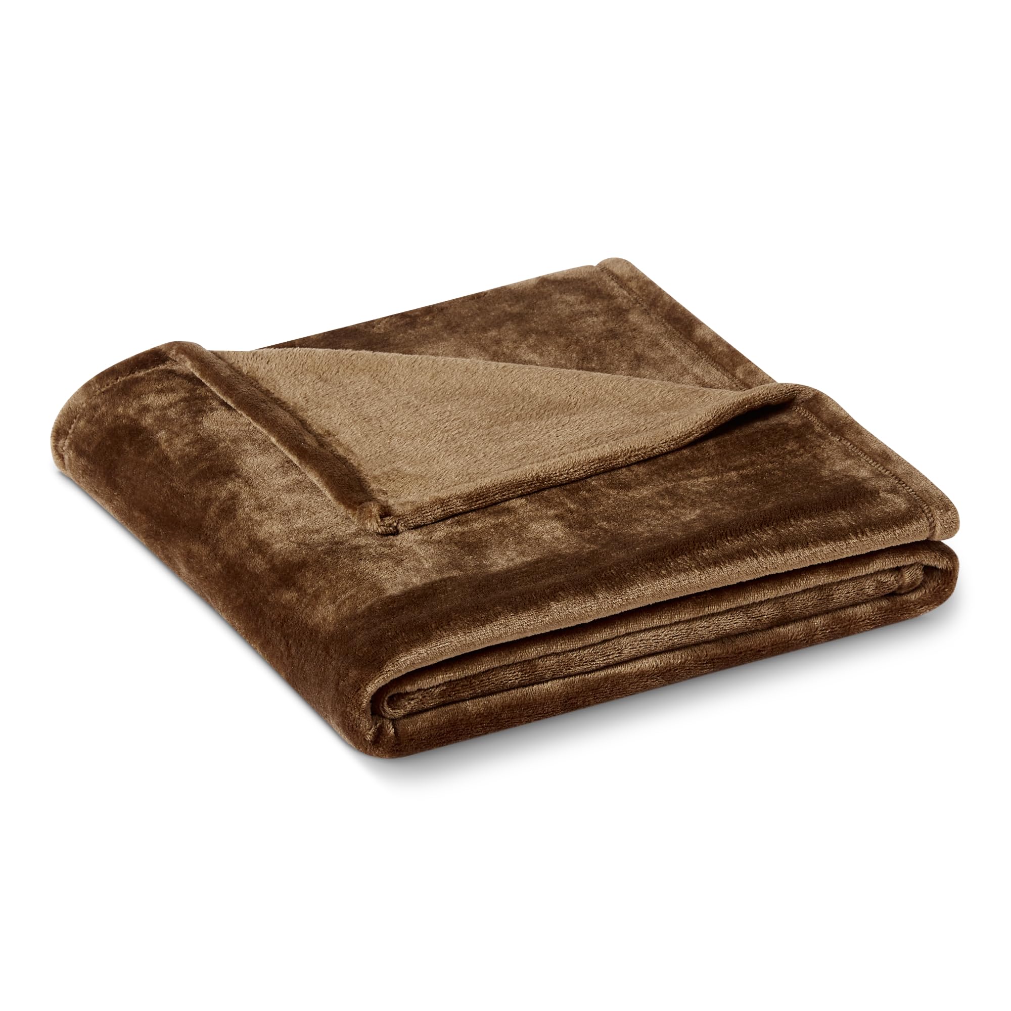 Amazon Basics Soft Warm Fleece Throw Blanket for Couch, 50" x 60", Brown Global Recycled Standard Global Recycled Standard Global Recycled Standard