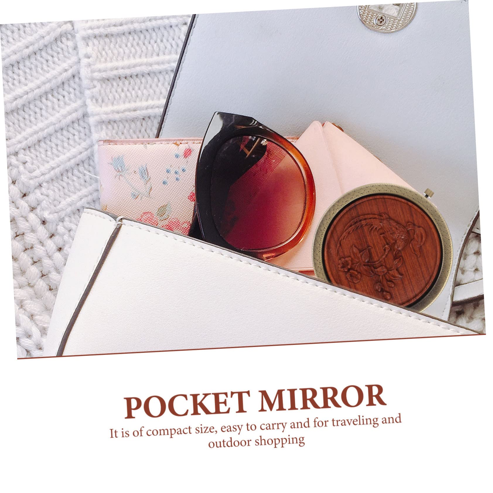 4 Pezzi Specchietto Vintage Doppio per Compatto e Portatile Accessorio per Viaggio per Donne e Ragazze