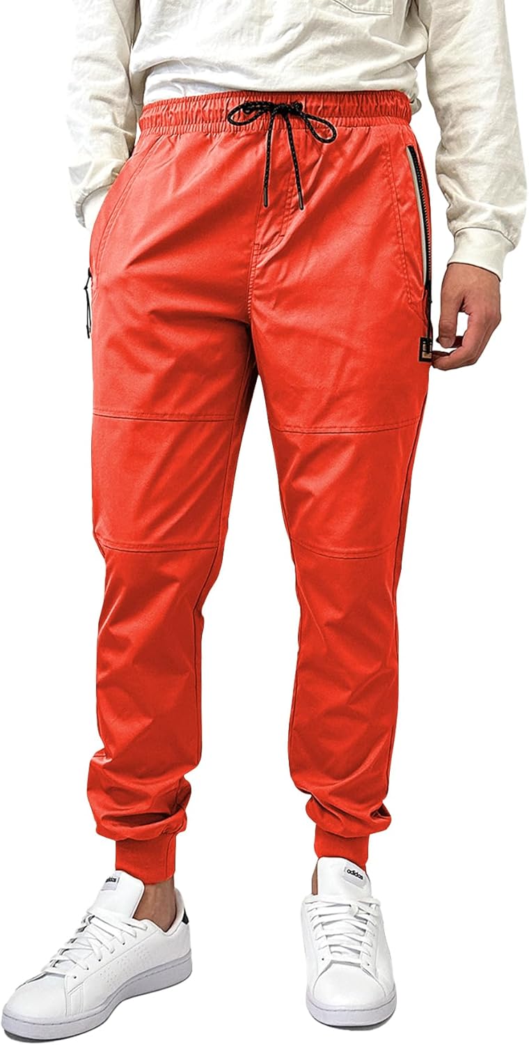 Southpole Mens Men's Quick-Dry Water Resistant Nylon Track Jogger Pants W/Zipped Pockets - Image 2