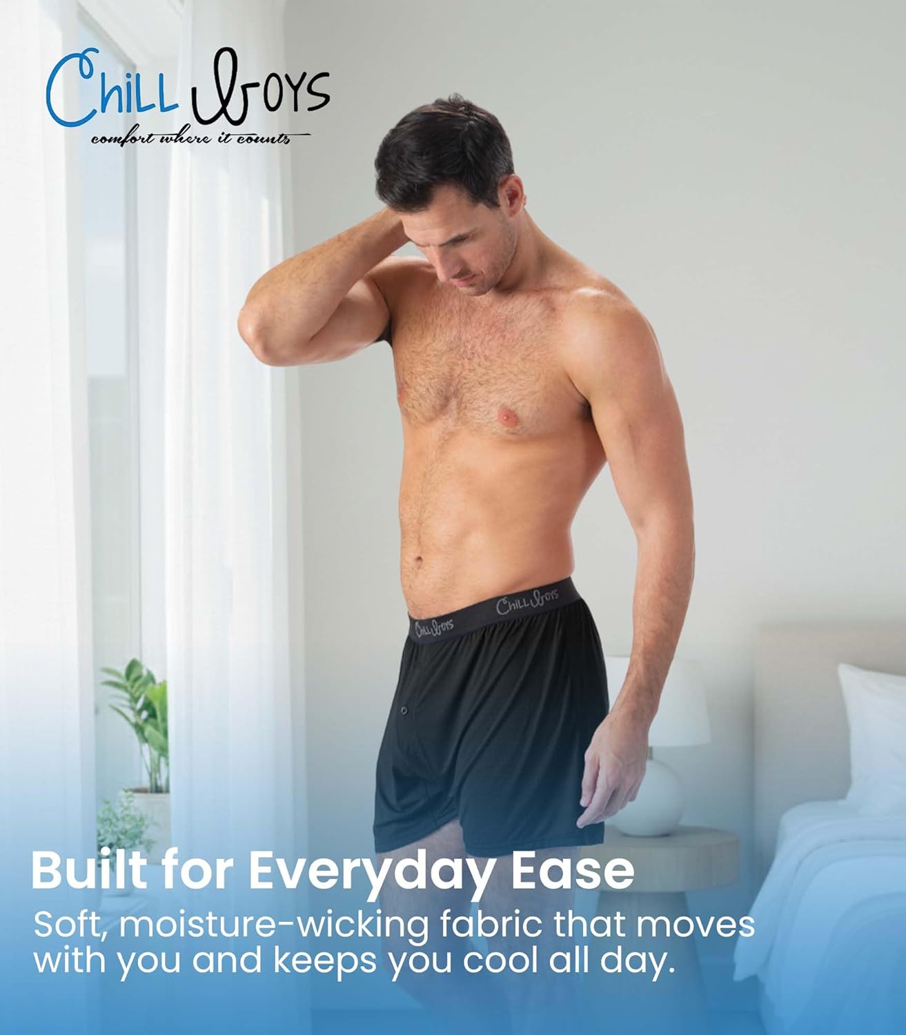 Chill Boys Performance Boxers 3 Pack Men's Underwear Cool Mens Boxers. Moisture Wicking Underwear. Comfortable Boxer Shorts - Image 7