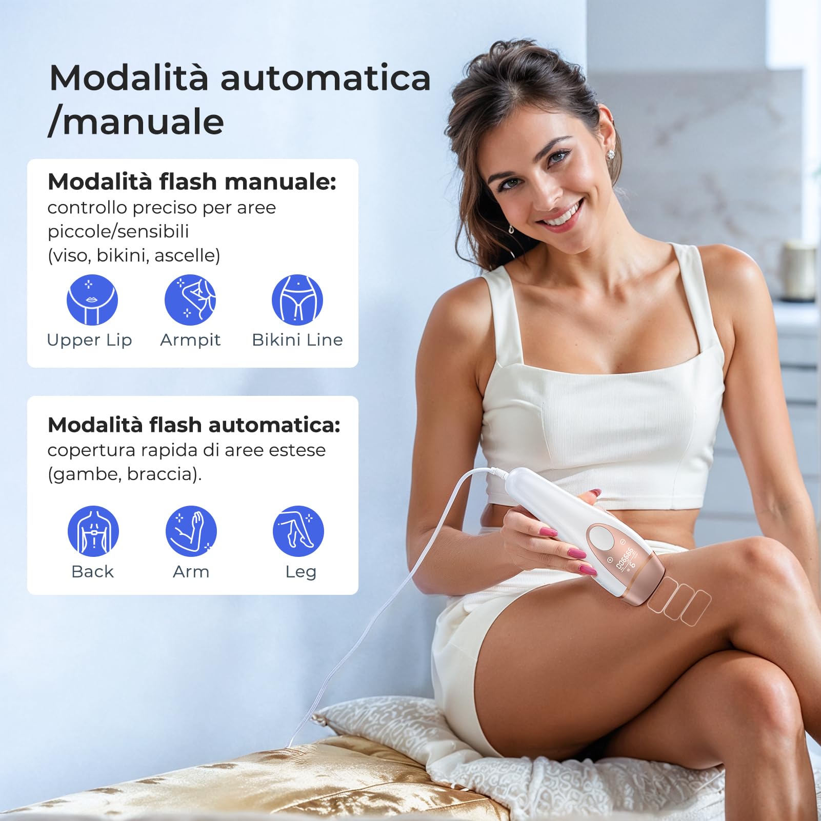Deplite 21J Epilatore Luce Pulsata con Funzione di Raffreddamento, Epilatore Laser indolore per Donna e Uomo, 9 Livelli di Energia, 999,900 Flashes Luce Pulsata IPL per, Corpo, Ascelle, Bikini