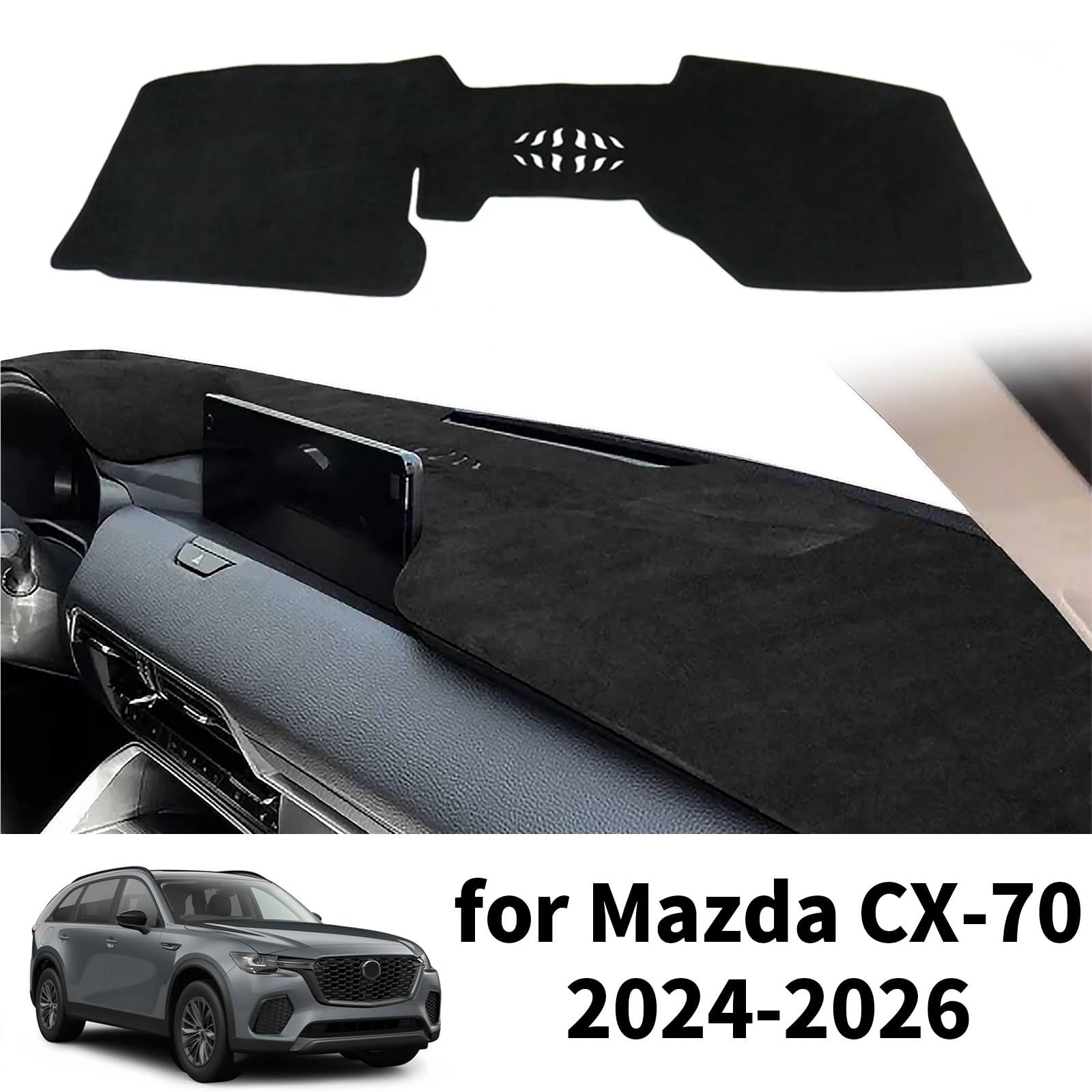 Pasuje do Mazdy CX-70 2024-2026, osłona na deskę rozdzielczą samochodu, osłona przeciwsłoneczna, antypoślizgowa mata na deskę rozdzielczą | RHD HUD