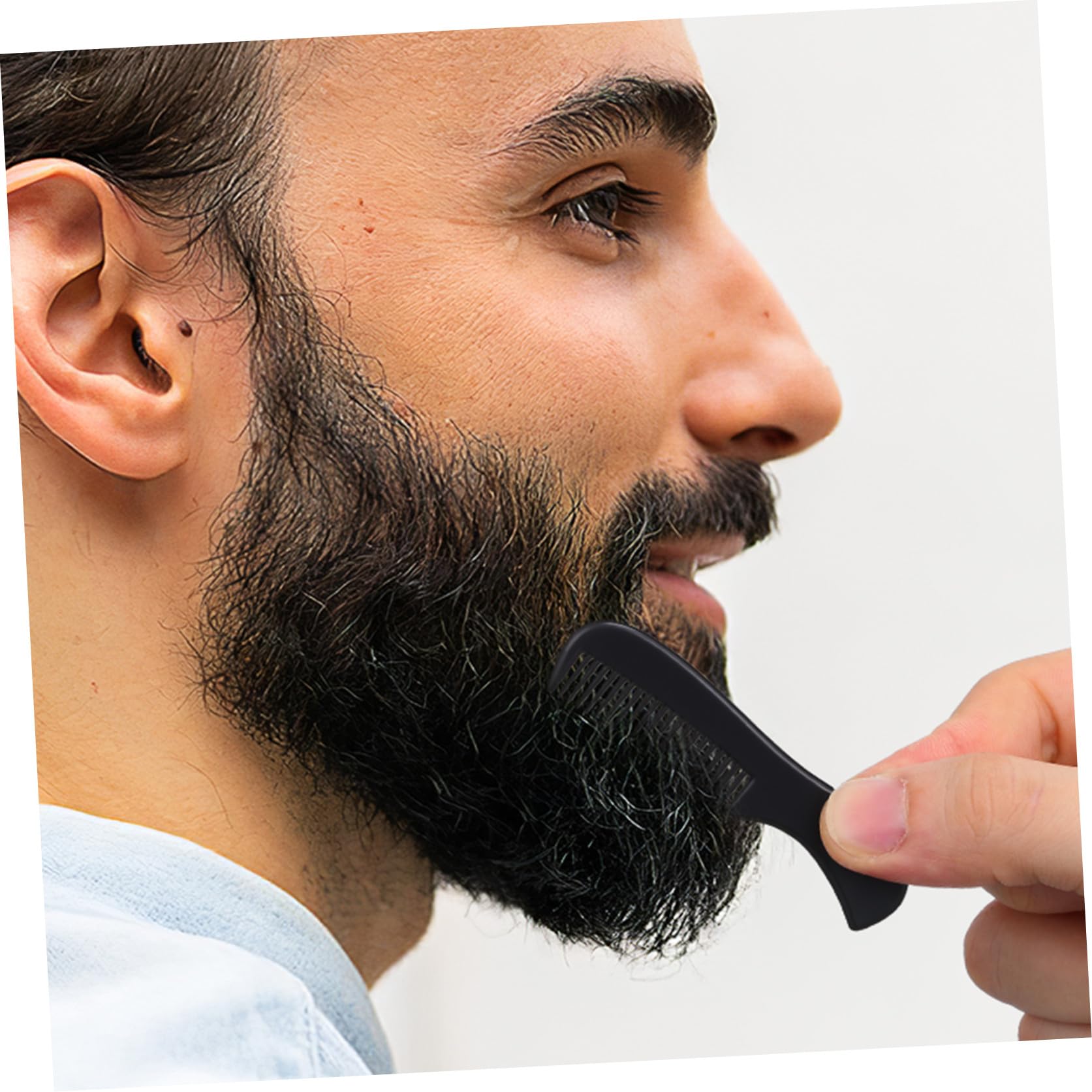 50 Pz mini pettine per barba baffi pettine da massaggio da viaggio codone per acconciature retrò pettini per uomo piastra per barba da uomo plastica Black