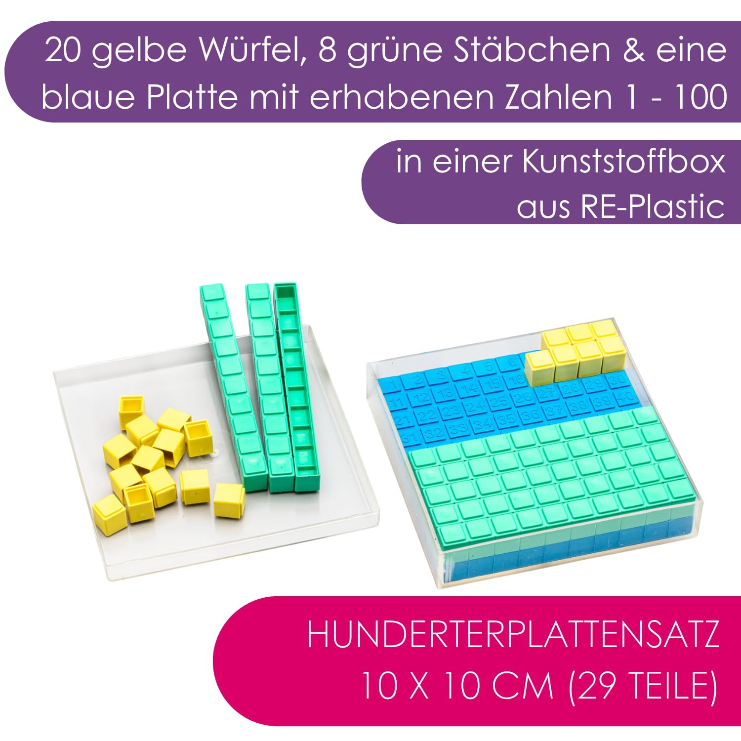 WISSNER 30-częściowa deska – system dziesiętny TENS, 29 części, 10 x 10 cm