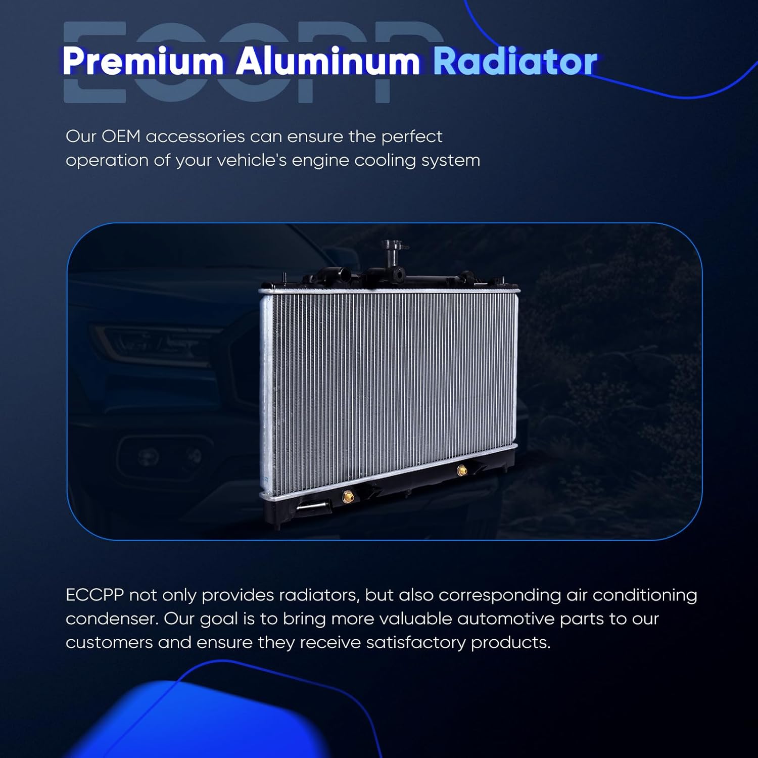 ECCPP 2673 Engine Radiator Compatible with 2003-2008 for Mazda 6,2.3L,Replace# CU2673, L32115200E, MA3010200 Aluminum Core Automotive Replacement Engine Radiators Auto Parts