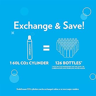 SodaStream Terra Sparkling Water Maker (Red) with CO2 and Dishwasher Safe Bottle