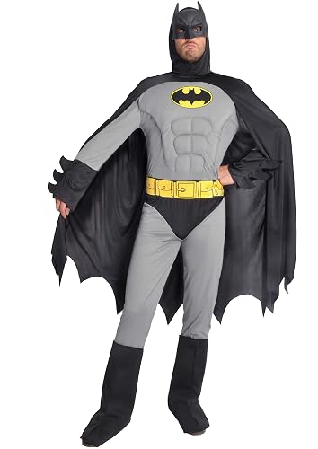 Ciao- Batman Classic Disfraz Adulto Original DC Comics (Talla L) con músculos Acolchados