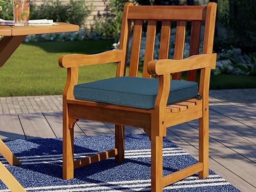 Miniatura 6 de FUNHOME Cojines de asiento bistro para todo tipo de clima con lazos, cojines cuadrados para sillas de patio de 18 x 18 x 2.5 pulgadas, juego de 2,