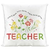 Aelciyue Teacher Appreciation Gifts - Christmas Teacher's Day Valentines Day Gifts for Teacher Women Bright Floral Pillow Covers 18x18 Wildflower Pillowcase Decor for Couch Bed Cushion Case