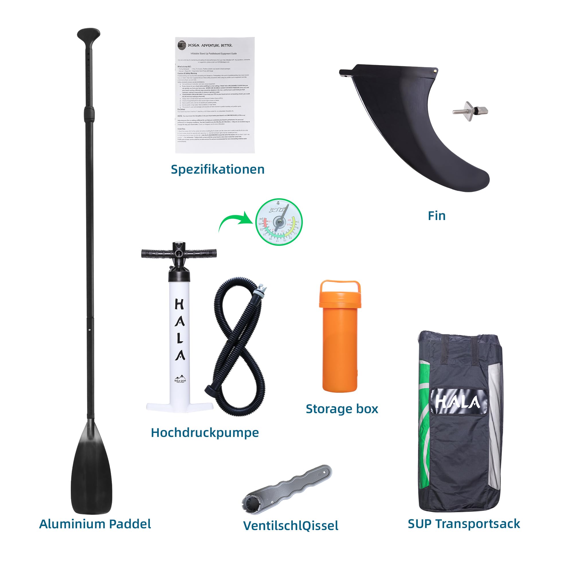 Hala 10.10' Tabla Paddle Surf Hinchable (Paleta Negra)