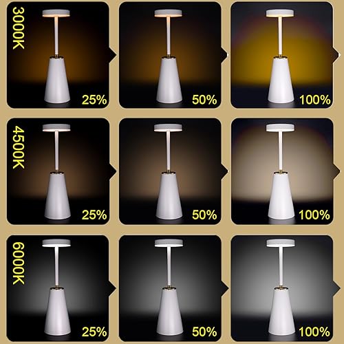 Miniatura 3 de Lámparas de escritorio táctiles para dormitorio, lámparas de mesa inalámbricas para mesita de noche con batería recargable USB, juego de 2 lámparas