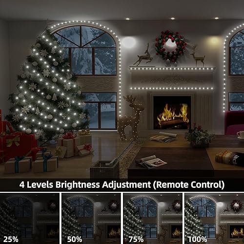 Miniatura 4 de Anycosy Decoración de luces de Navidad, 1000 luces LED de Navidad para decoración al aire libre, luces parpadeantes con 8 modos para árbol de