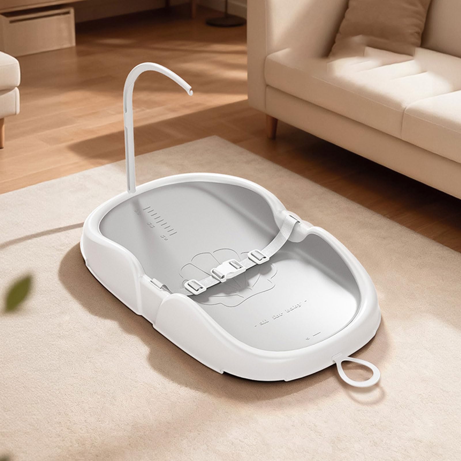 Fafeicy Baby-Wickelstation, Windel-Wickelunterlage, Säuglingspflegetisch mit Faltbarem Design und Sicherheitsgurten für die Kindertagesstätte und den Heimgebrauch (Grau-weiß)