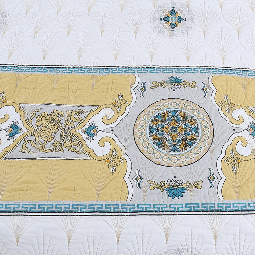 Biała luksusowa narzuta patchworkowa w kwiaty 100% bawełna Lekkie kołdry z 2 poszewkami na cały sezon, 230x250cm