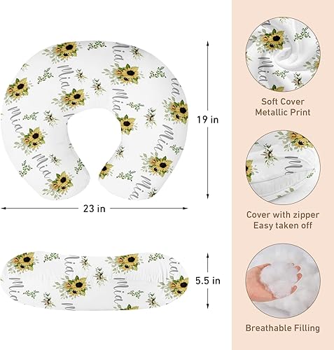 Miniatura 79 de Funda de almohada de lactancia para bebé, fundas suaves de lactancia con nombre, funda de almohada de lactancia materna para alimentación