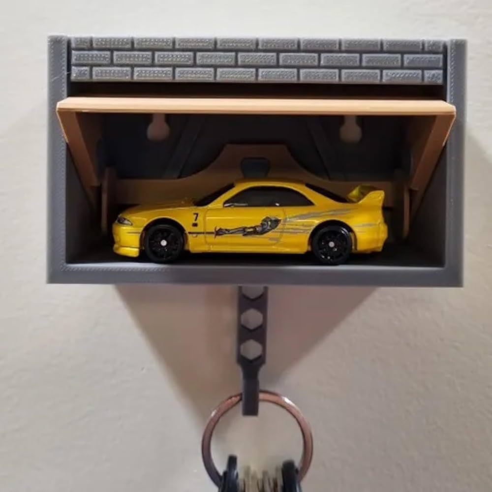 Plastic Garage Keychain Holder for 1:64 Ratio Car Models 3D Printed, Grey : Amazon.in: Bags, Wallets and Luggage