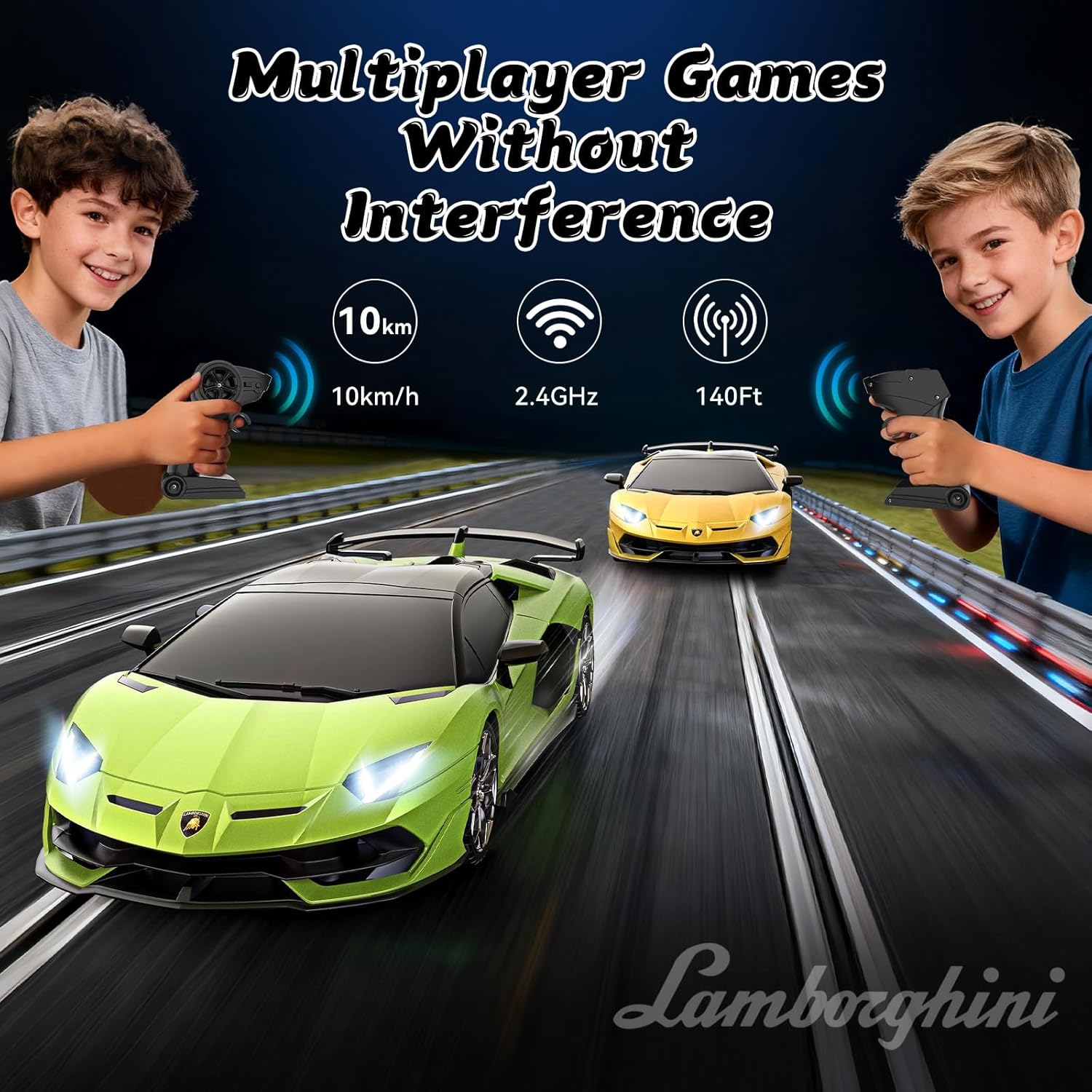 Lamborghini Remote Control Car,Officially Licensed 1:16 Scale Lambo Rechargeable Hobby Rc Cars with Headlight, 2.4GHz Race Car Toys for Boy Girl 4-12 Years Old, 12Km/h, Green - Image 4
