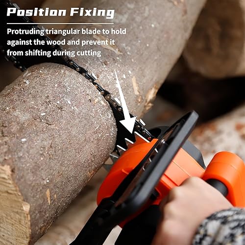 Miniatura 7 de Motosierra eléctrica de 16 pulgadas con motor lateral con cable y reabastecimiento automático de cadena, para cortar madera, cortar árboles, patio