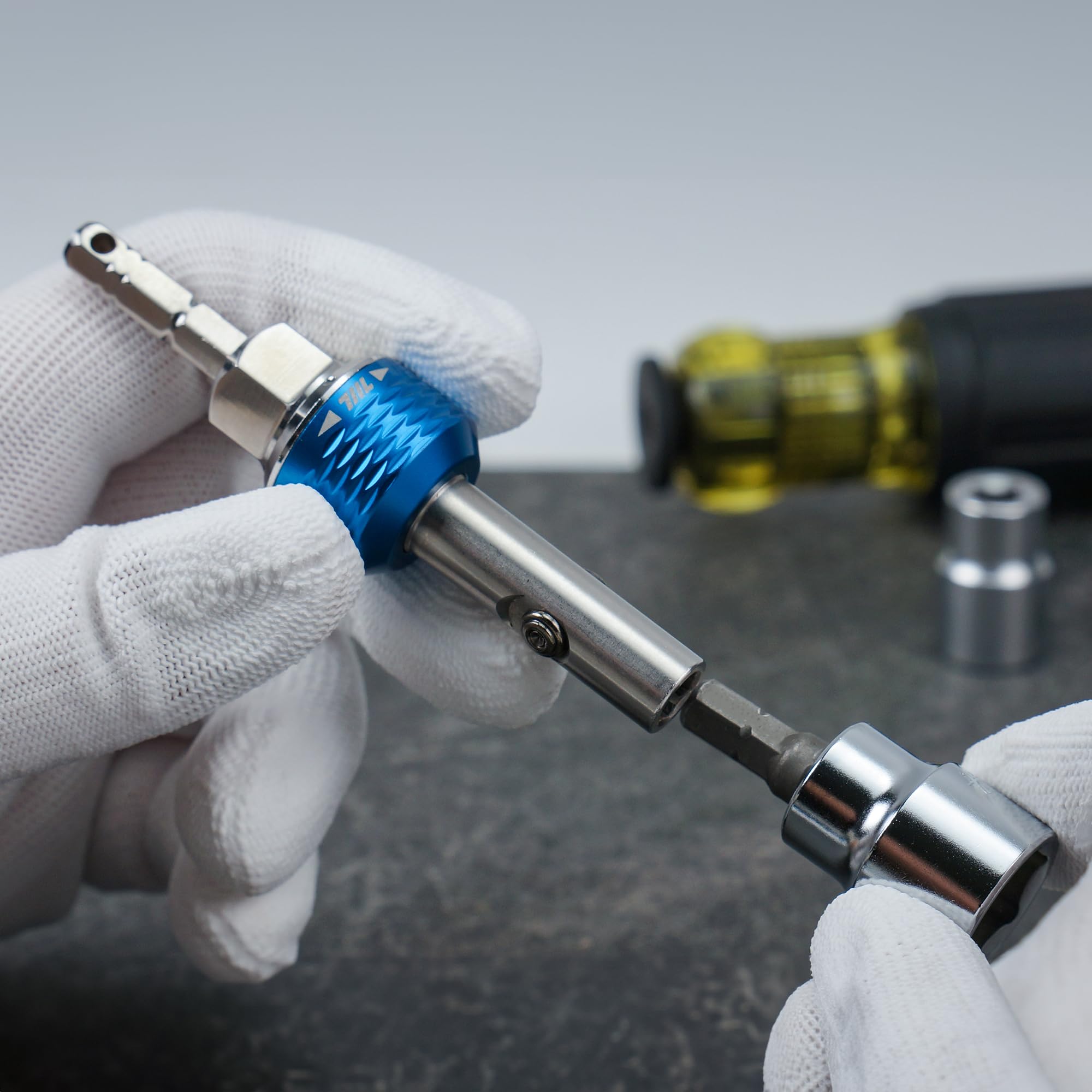 711L Cacciavite a cricchetto esagonale in linea, compatibile con cacciaviti intercambiabili standard da 1/4" e bussola da 14 mm, per uso intensivo ad alta coppia