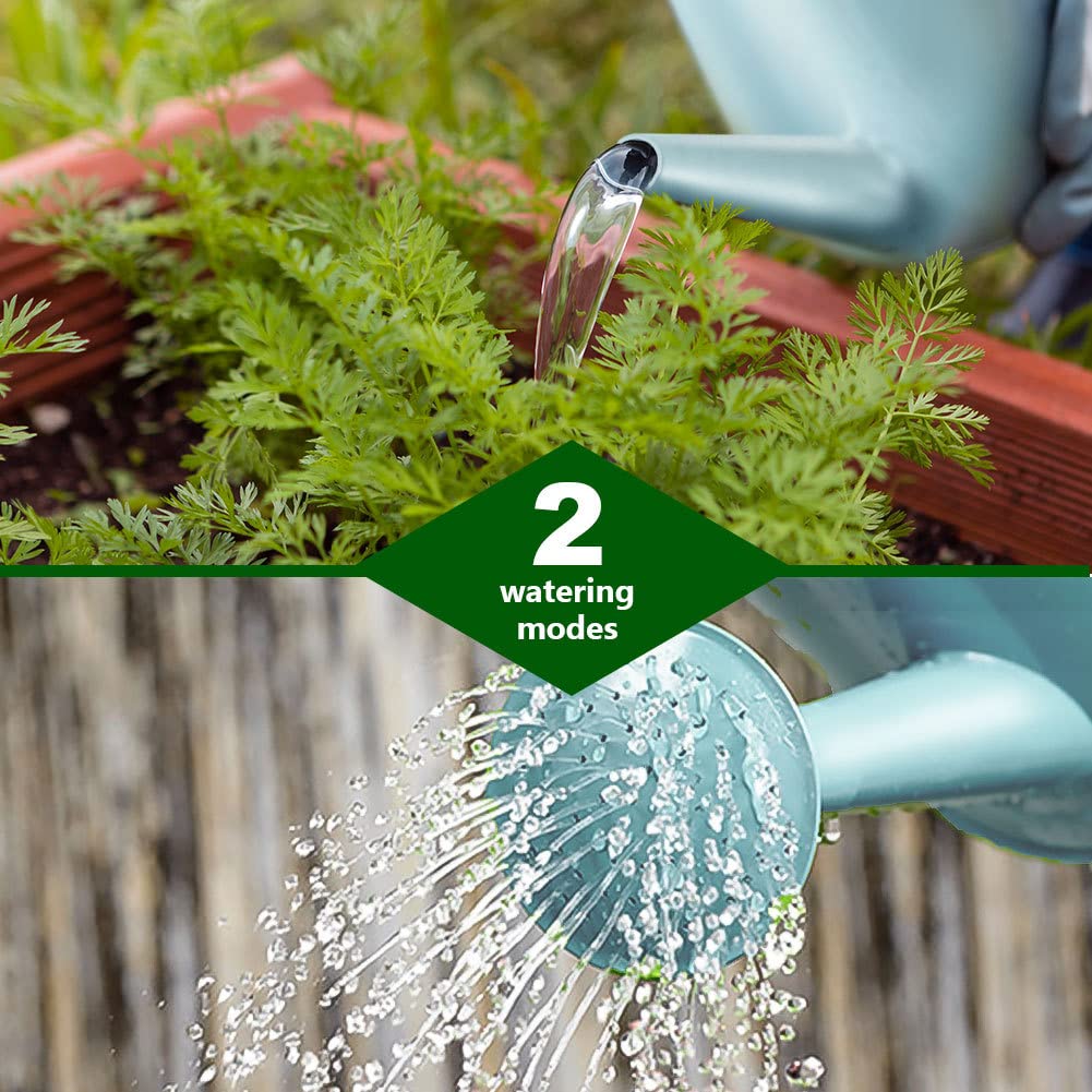 LOYUYU 1.8L Plastic Watering Can Small Lightweight Cute Indoor Outdoor Garden Plants, Watering Can with Shower Head Dark Green - Image 4