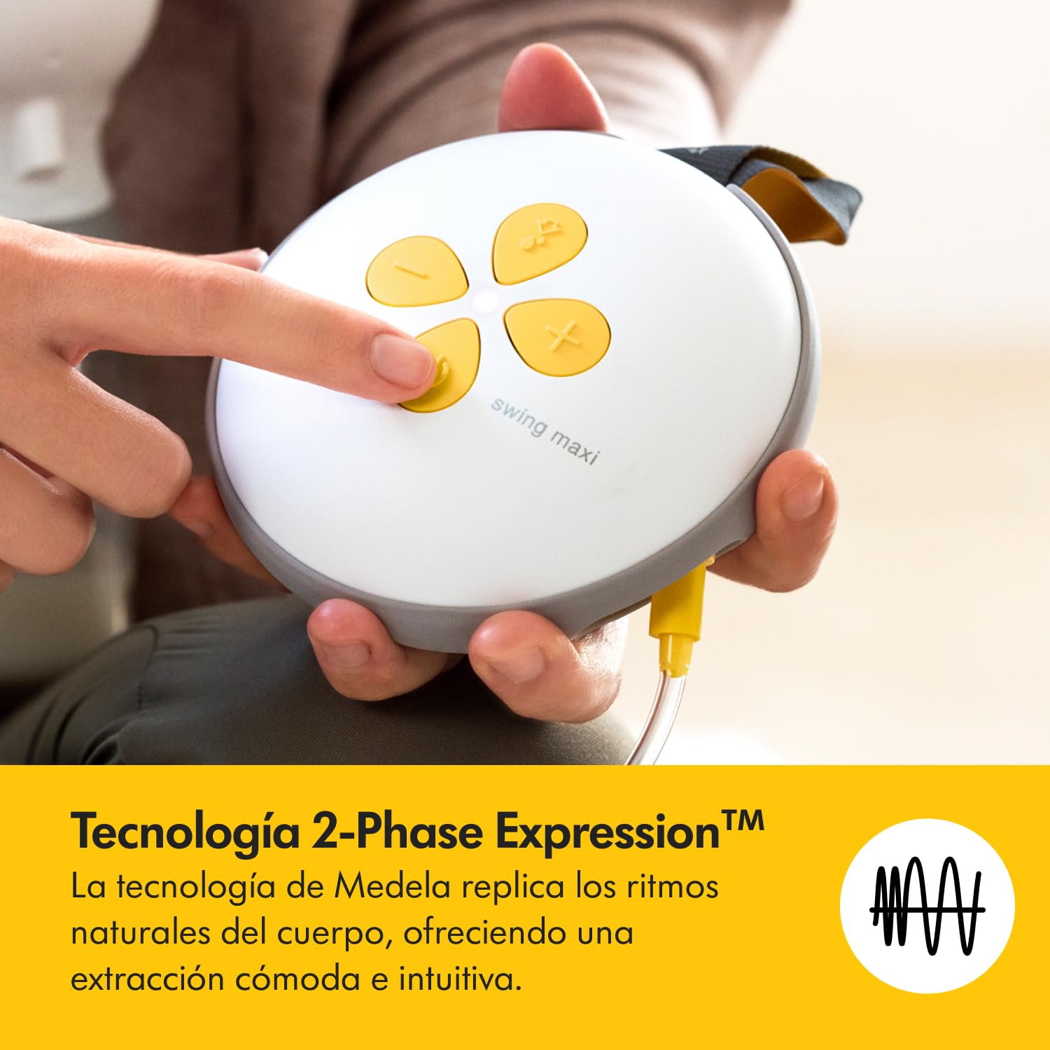 Medela Swing Maxi Extractor de leche eléctrico doble, más leche en menos tiempo, recarga mediante USB, embudos PersonalFit Flex y tecnología 2-Phase Expression