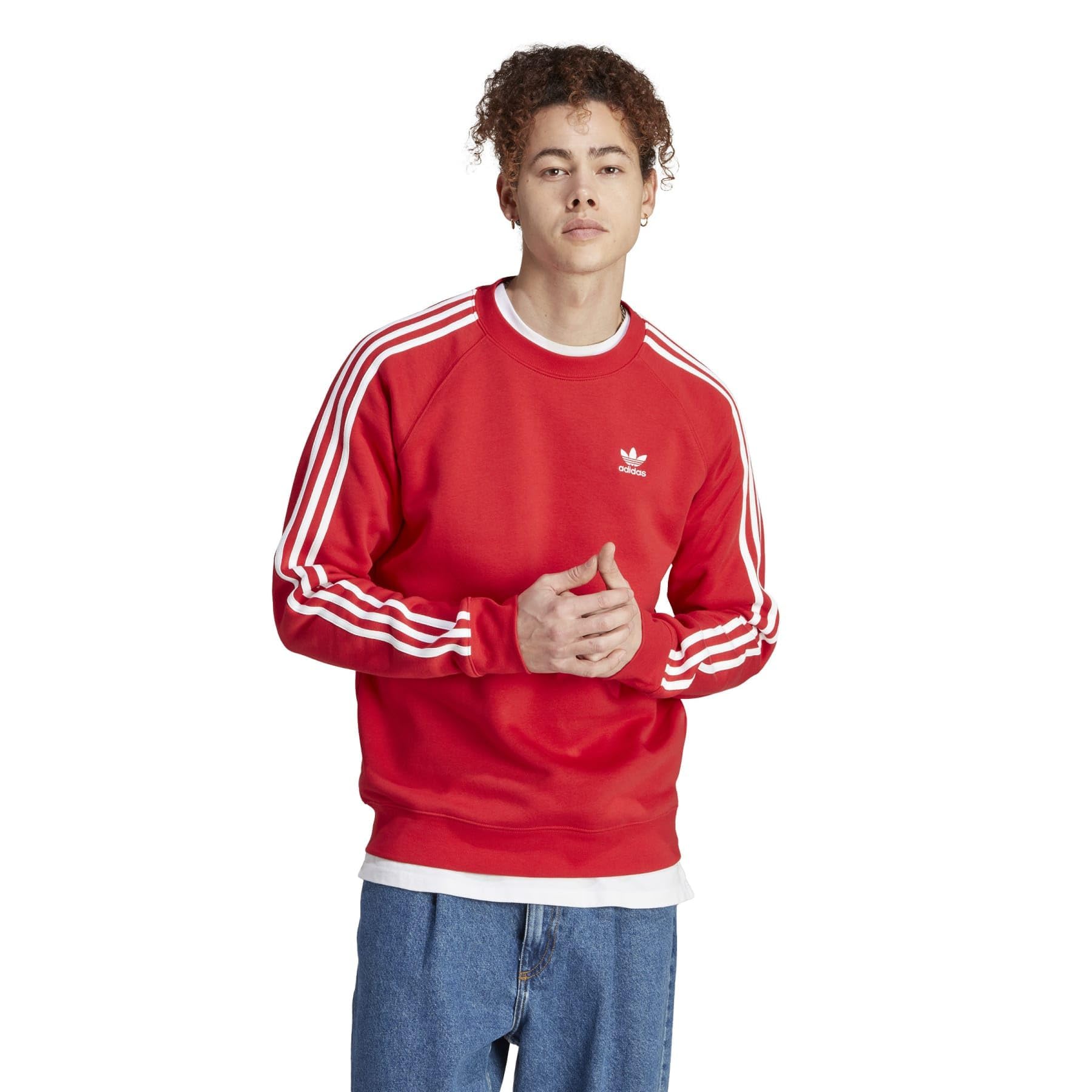 Adidas Originals Men's Better Scarlet Adicolor Classics 3-Stripes Crew, L