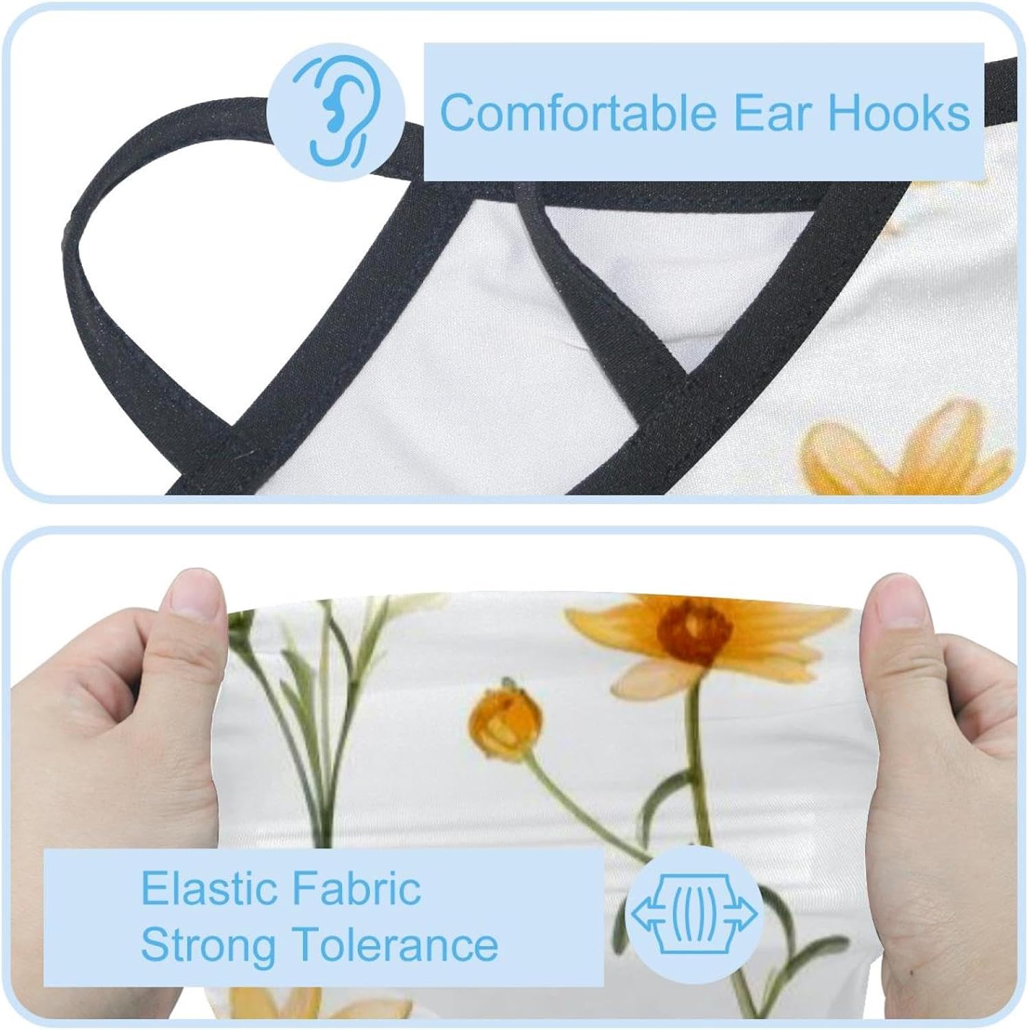 4 Pieces Floral Flower Neck Gaiter Bandana Face Mask, Sun Cooling Scarf Gator Cover Head for Men Women