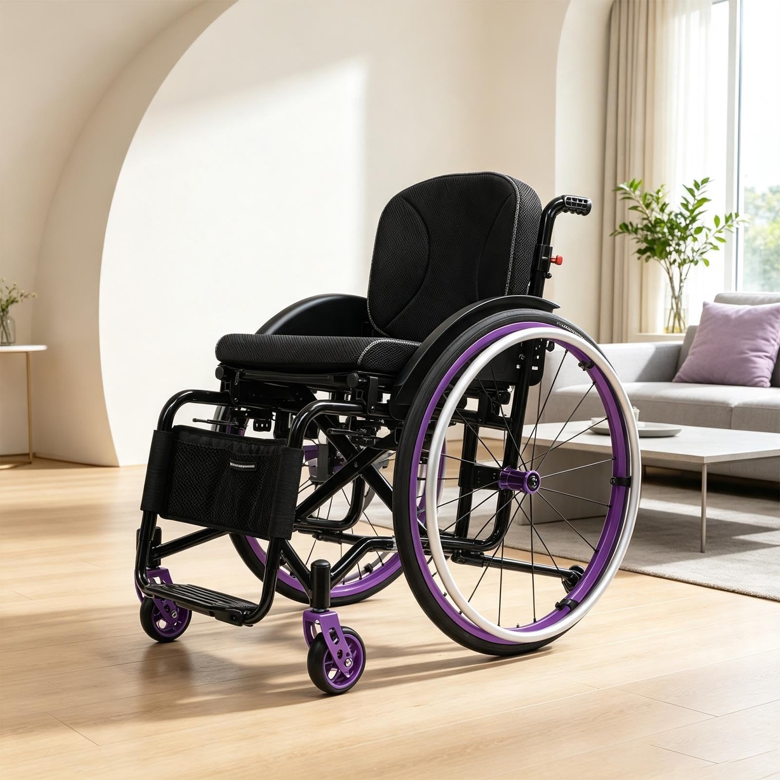Sedia a Rotelle pieghevole leggera,Sedia a Rotelle Autospinta