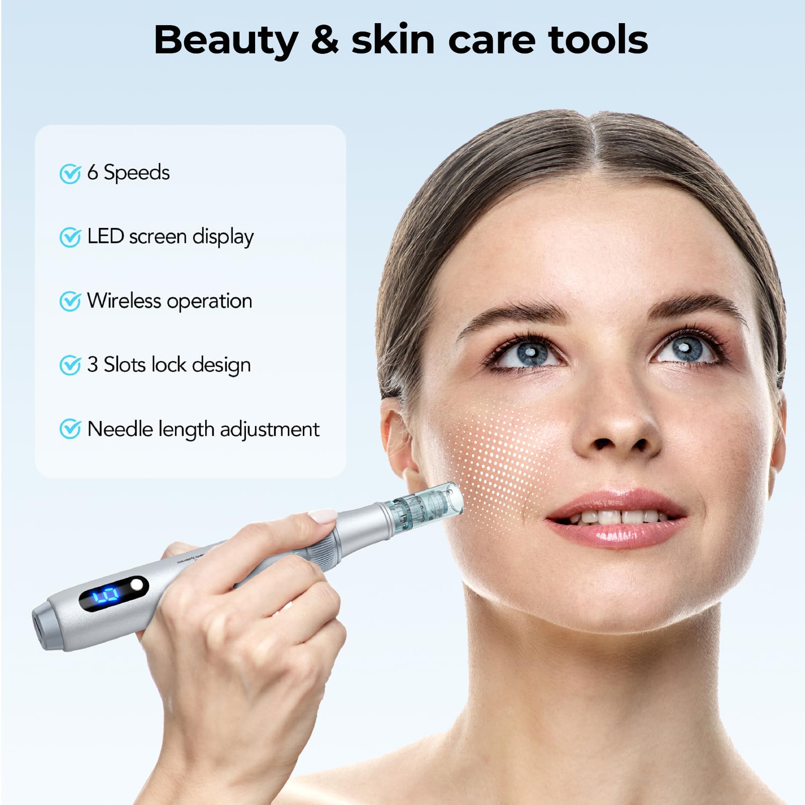 Dr. pen M7S Microneedling Pen Set Microneedling für Profis & Zuhause | Original Dr. Pen mit QR Code • 6 Geschwindigkeiten • Einstellbare Nadelänge • LED‑Display • Austauschset • 10 Patronen