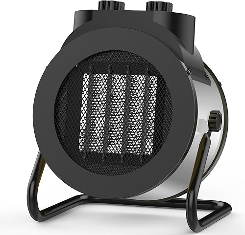 Calentador eléctrico de 1500 W con ángulo ajustable 90, protección contra sobrecalentamiento, calentador para garaje, oficina, uso en interiores