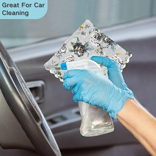 Miniatura 7 de linqin Water Color Flower 6 Pack Quick Dry Dish Clothes for Washing Dishes Print Quality Car Cleaning Cloth Reusable for Countertop Coffee