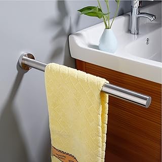 Suporte Para Toalha de Banho Porta Toalhas 40cm Inox Toalheiro para Banheiro, Aparafusar Instalação (Prata - Pólo único)  