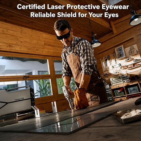 Laser Safety Goggles, OD7+ (9001100nm) & OD6+ (800900nm), Eye Protection for Welding, Cutting, Engraving & Fiber Laser Machines