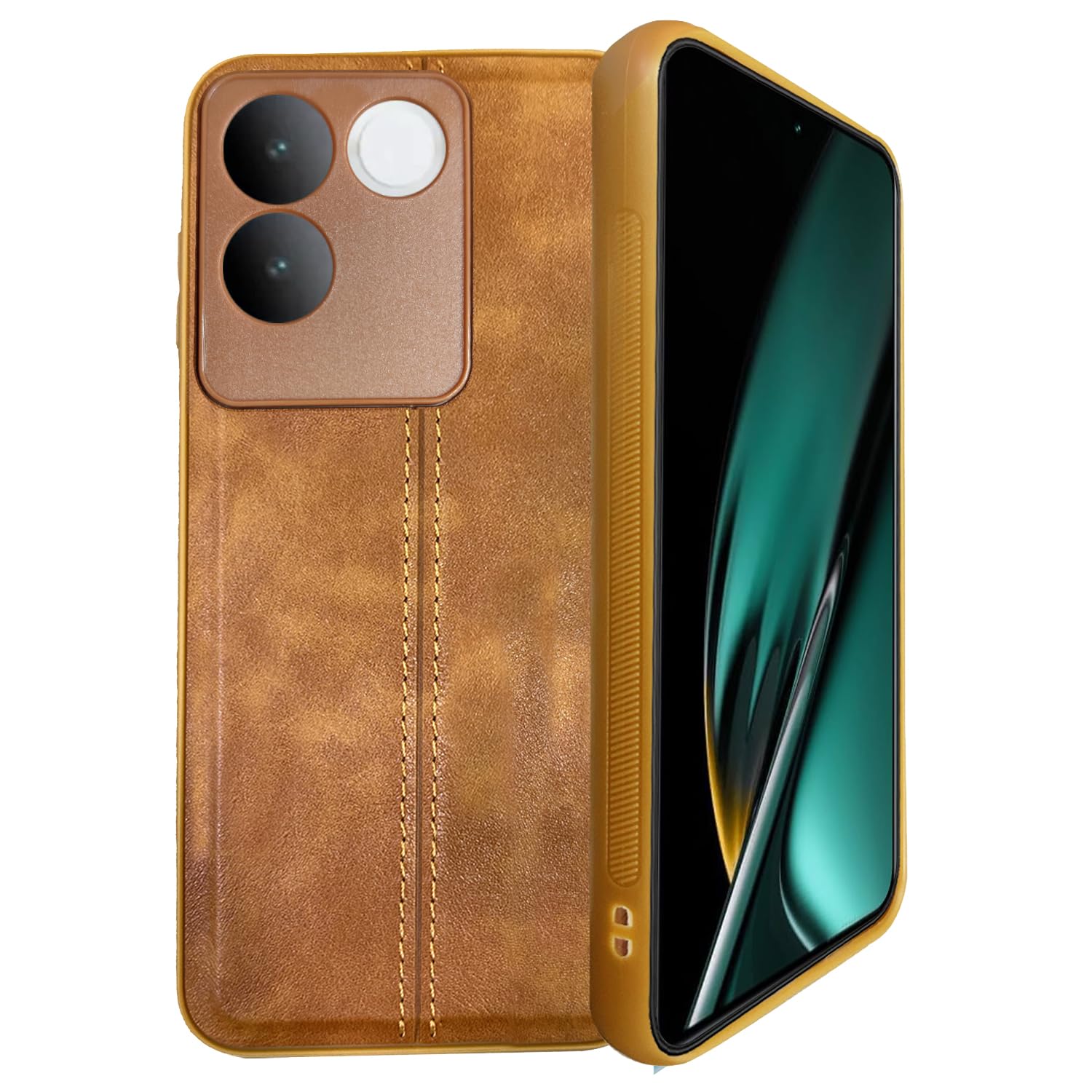 A rtistque Premium Thread Leather Back Cover Case for iQOO Z7 Pro 5G / Vivo T2 Pro 5G | Drop Protection | Smooth Grip | Raised Camera Edges | iQOO Z7 Pro 5G / Vivo T2 Pro 5G Back Cover - Brown (B0CSW5B1K4) Amazon Price History, Amazon Price Tracker