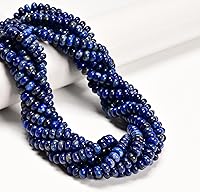 Vista 4 de ICAI Cuentas 4x6mm Naturales Redondas – Cuentas Espaciadoras de Gemas Sueltas para Hacer Joyería DIY (Lapislázuli)