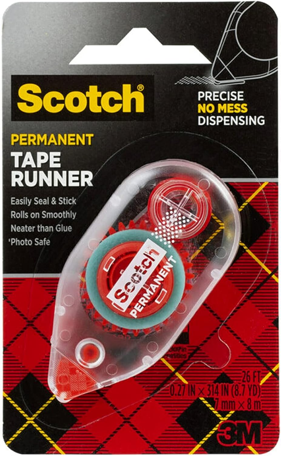 Scotch Double Sided Adhesive Roller.27 Inches x 26 Feet (6061) Amazon