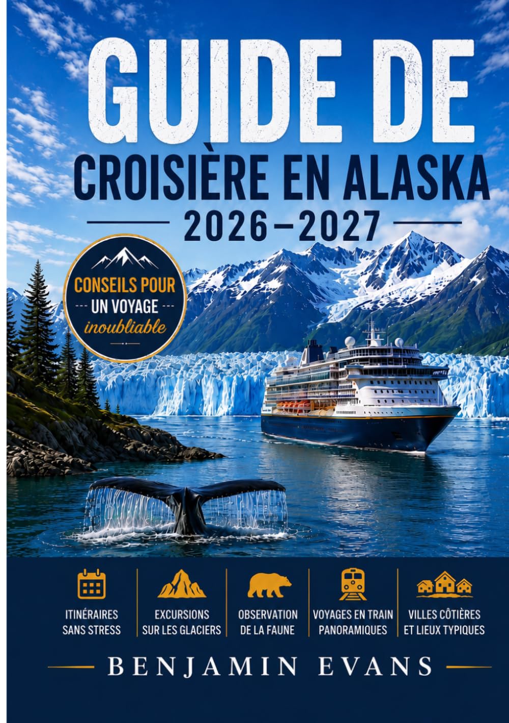 GUIDE DE CROISIÈRE EN ALASKA 2026–2027: Itinéraires sans stress, excursions sur les glaciers, observation de la faune, voyages en train panoramiques, ... pour une croisière inoubliable en Alaska.