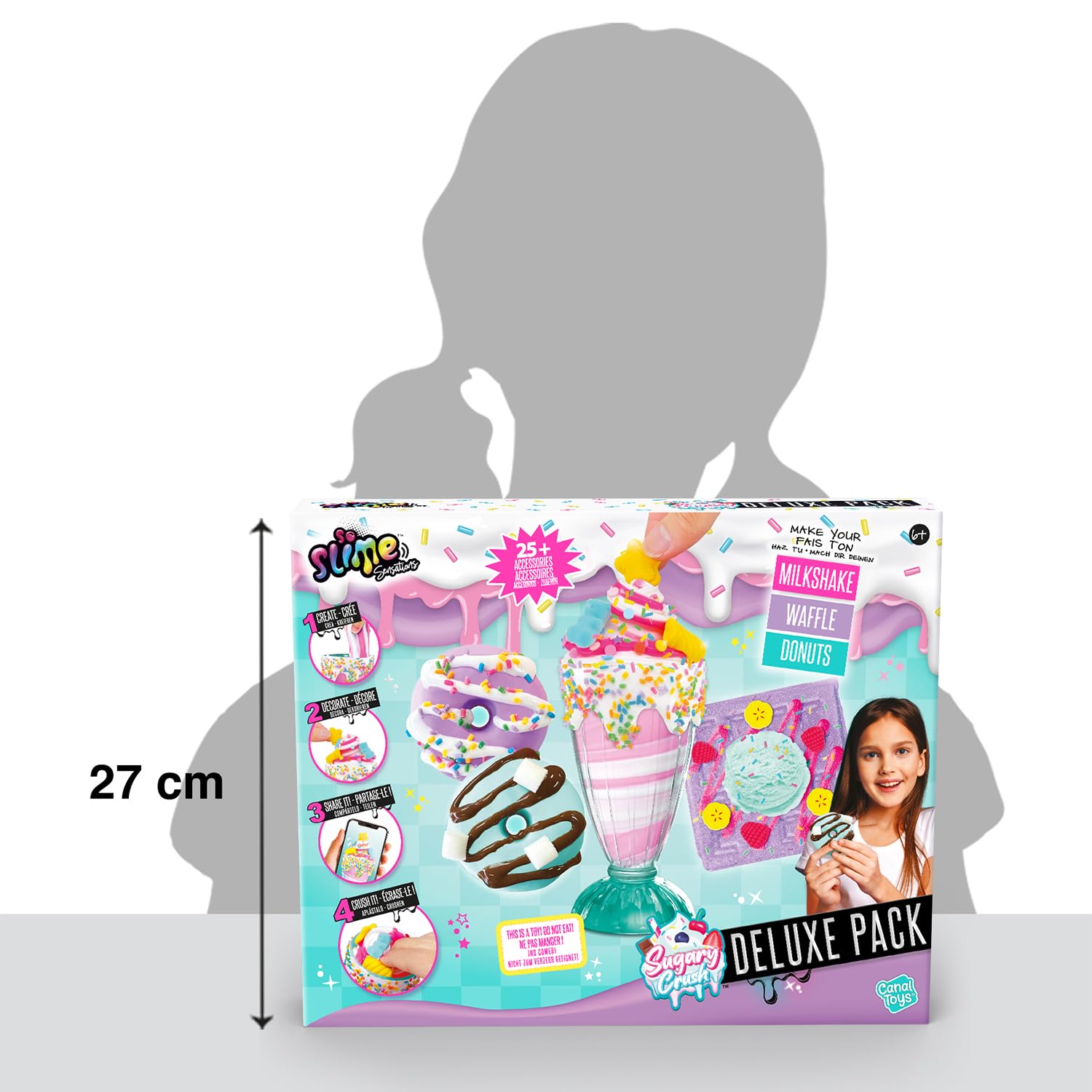 So Slime Sensations Sugary Crush Deluxe Pack - Zrób zabawne smakołyki slime z różnych związków - koktajl mleczny, gofry, pączki 6+